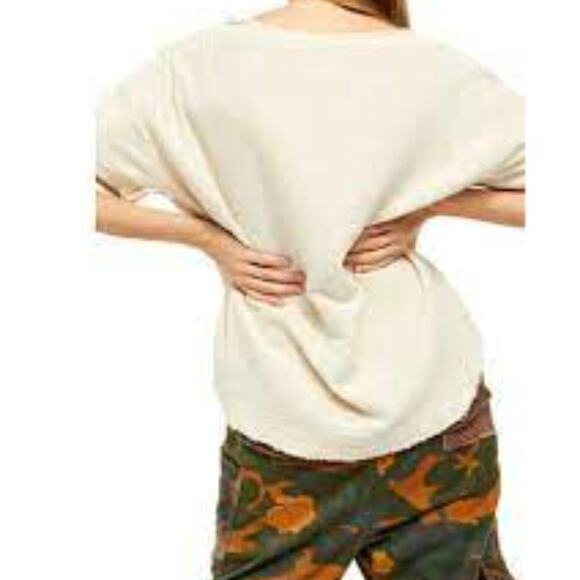 FREE PEOPLE We The Free Womens Tee Sunny Road Stylish Beige Size M - Picture 2 of 13